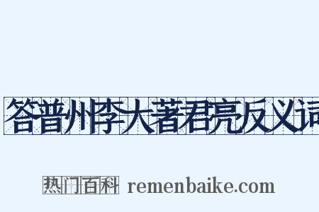 答普州李大著君亮反义词是什么意思的图片